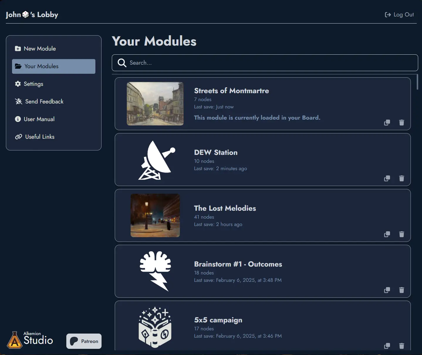 Screenshot of Alkemion Studio's Lobby