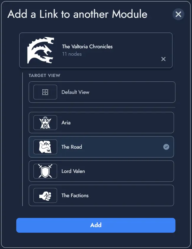 Screenshot of the quick navigation button on the Board