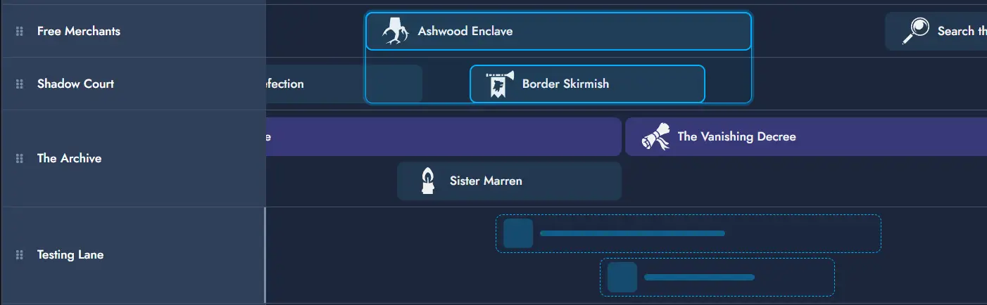 Screenshot of a Reference being dragged with a ghost placeholder